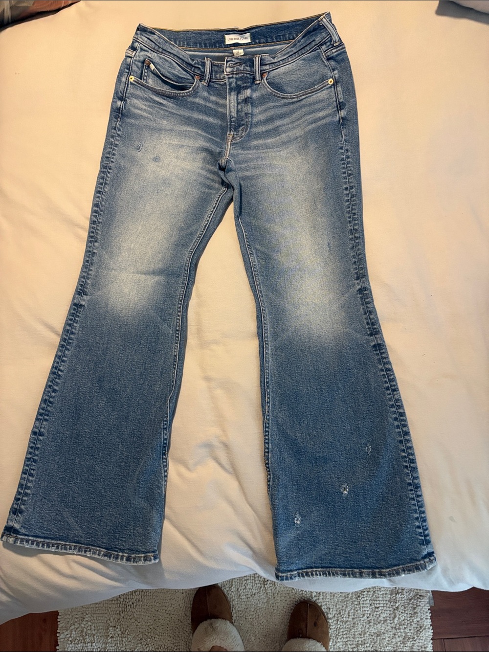 American Eagle Outfitters Women's premium denim flare jeans.